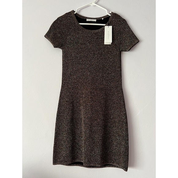 NWT Sandro Paris Glitter Sparkle Short Sleeve Dress Small - Picture 1 of 17